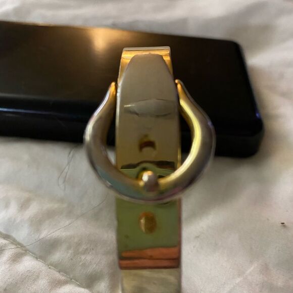 Vintage Gold Tone Stainless Steel Buckle Me Bracelet - Picture 7 of 8